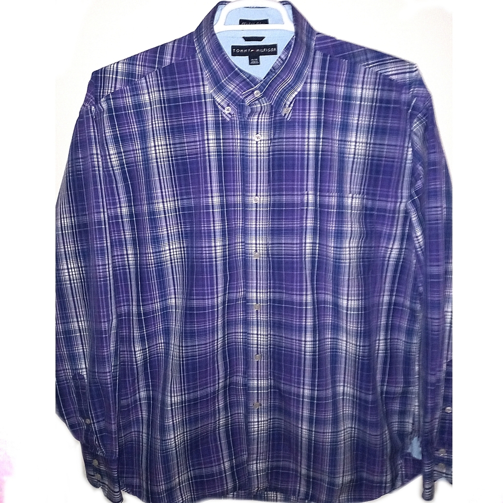 Tommy Hilfiger Purple Plaid Button-Down Shirt